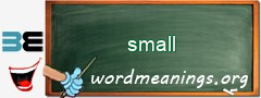 WordMeaning blackboard for small